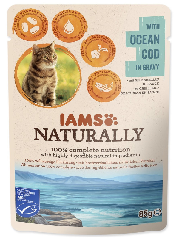 Kapsička IAMS Naturally treska v omáčce 85 g