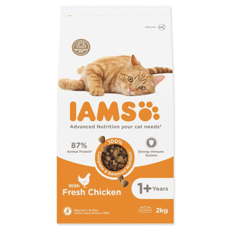 IAMS for Vitality Adult Cat Food with Fresh Chicken 2 kg
