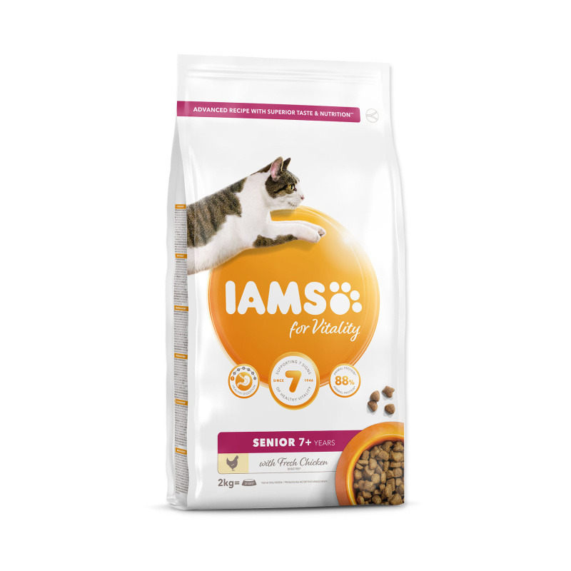 IAMS for Vitality Senior Cat Food with Fresh Chicken  2 kg