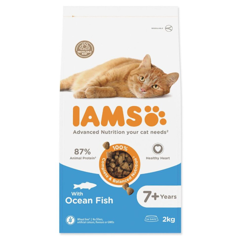 IAMS for Vitality Senior Cat Food with Ocean Fish 2 kg
