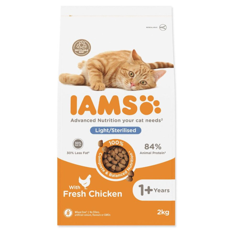 IAMS for Vitality Weight Control Cat Food with Fresh Chicken  2 kg