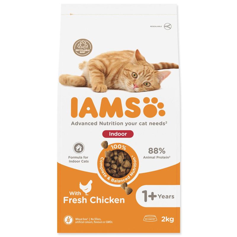 IAMS for Vitality Indoor Cat Food with Fresh Chicken 2 kg