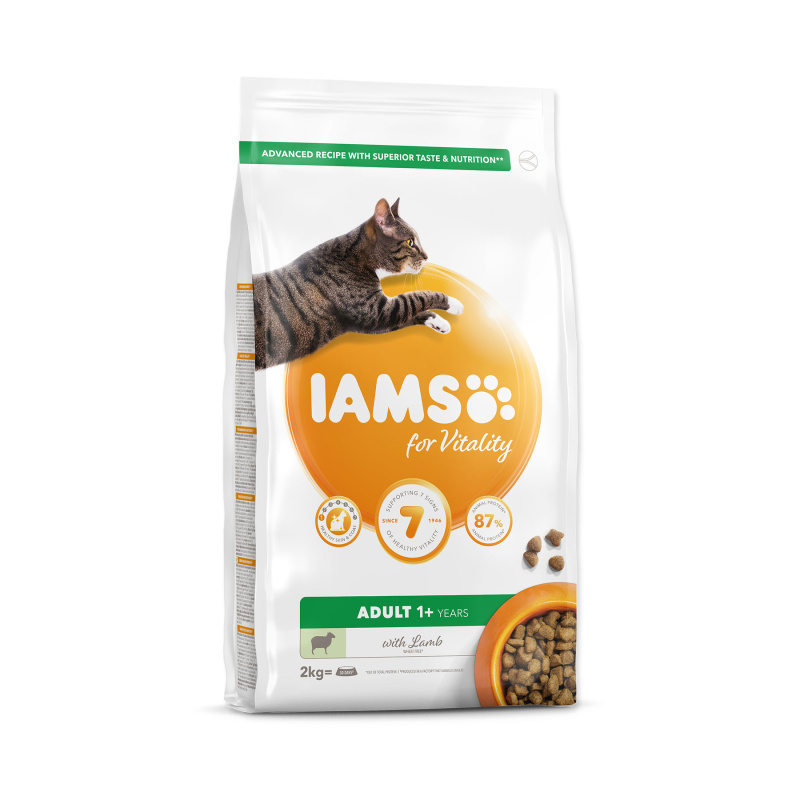 IAMS for Vitality Adult Cat Food with Lamb 2 kg