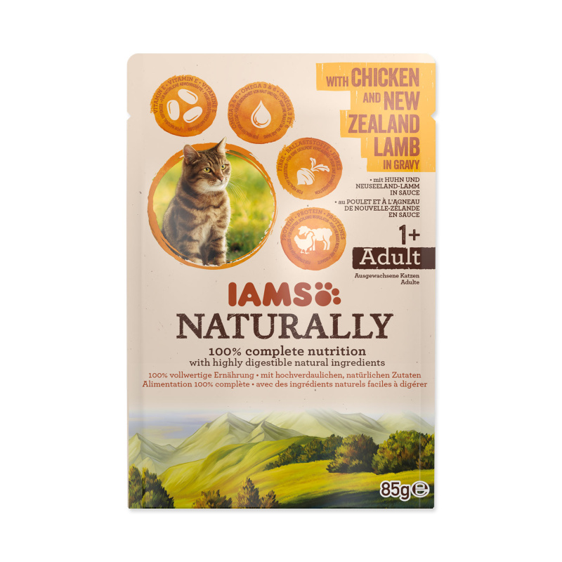 Kapsička IAMS Naturally kuře & jehněčí v omáčce 85 g