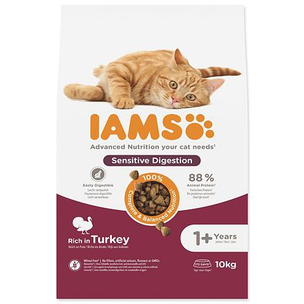 Krmivo IAMS Cat Adult Sensitive Digestion Turkey 10kg                     KS