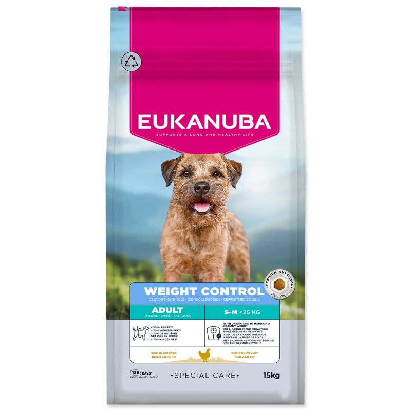 Krmivo EUKANUBA Special Care Adult Small a Medium Weight Control 15 kg