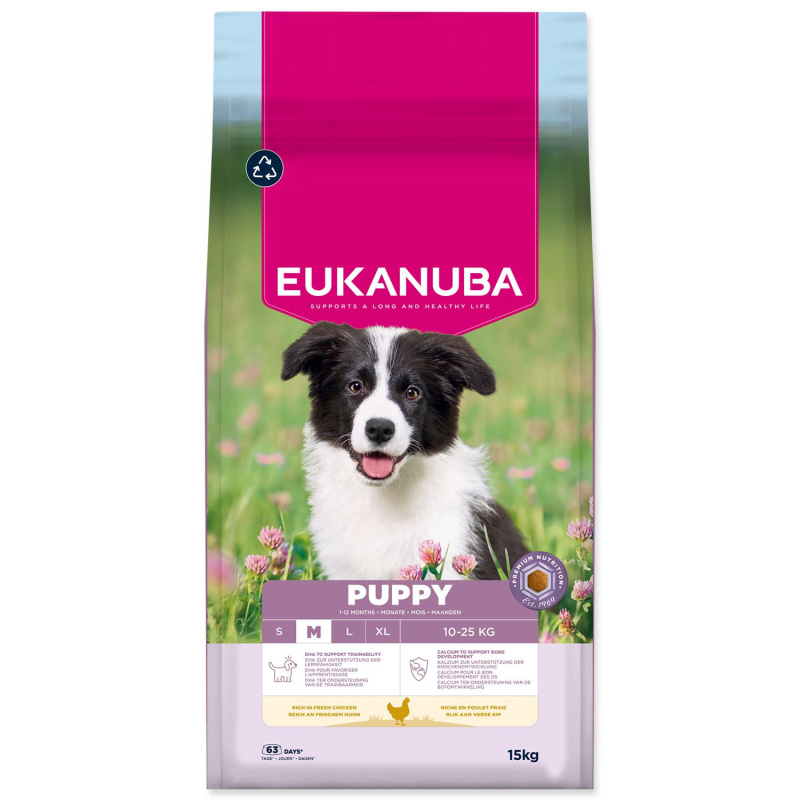 Krmivo EUKANUBA Puppy Medium rich in fresh chicken 15 kg