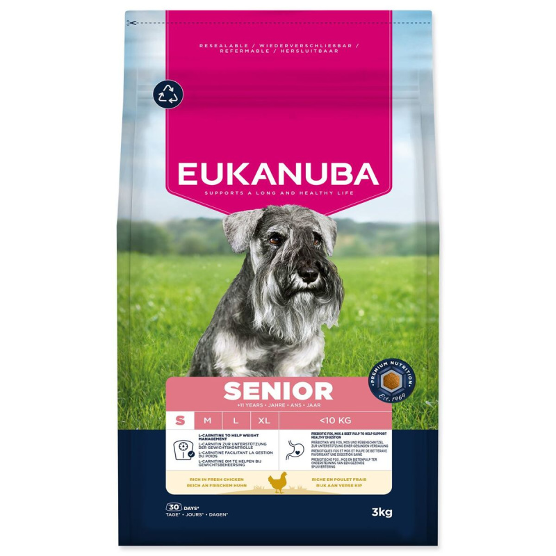 Krmivo EUKANUBA Senior Small rich in fresh chicken 3 kg