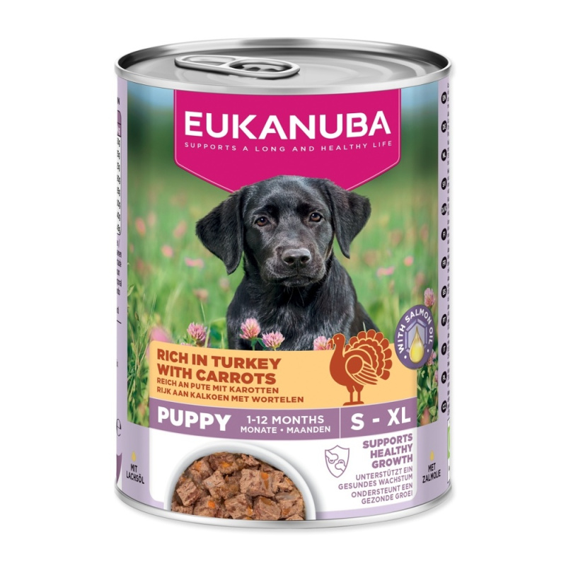 Konzerva EUKANUBA Puppy bohatá na krůtí s mrkví 400 g