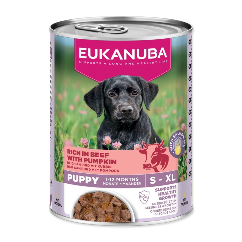 Konzerva EUKANUBA Puppy bohotá na hovězí s dýní 400 g