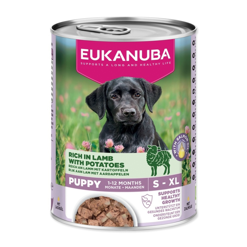 Konzerva EUKANUBA Puppy bohatá na jehněčí s bramborami 400 g