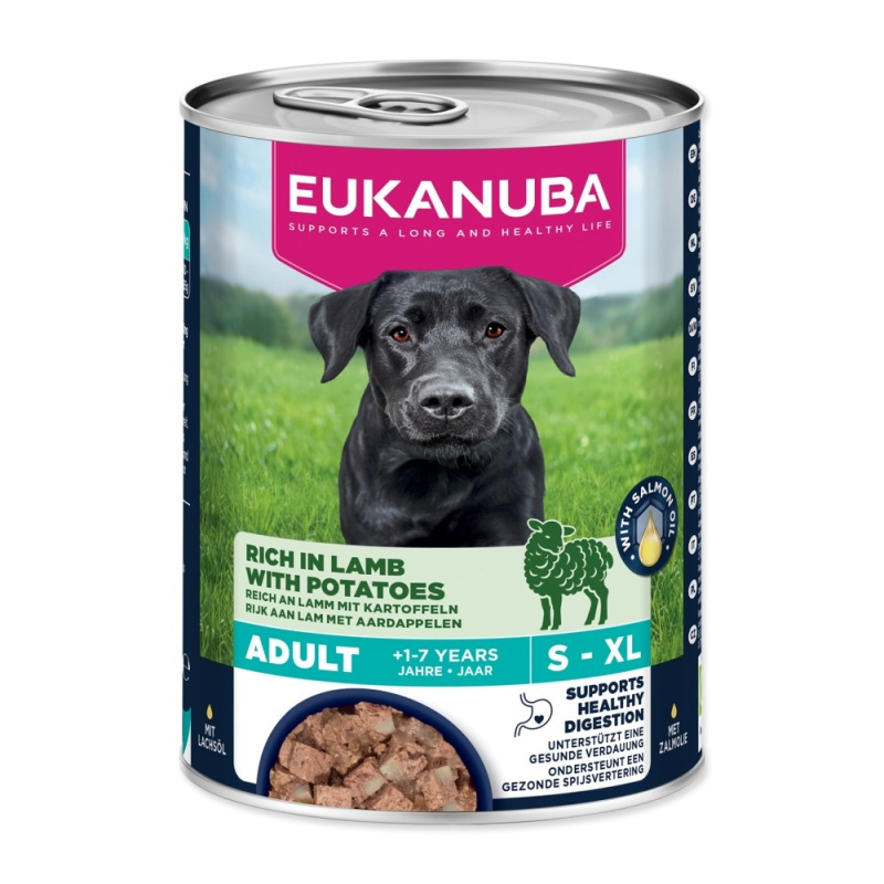 Konzerva EUKANUBA Adult bohatá na jehněčí s bramborami 400 g