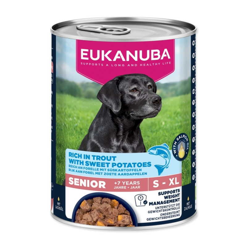 Konzerva EUKANUBA Senior bohatá na pstruha s batáty 400 g