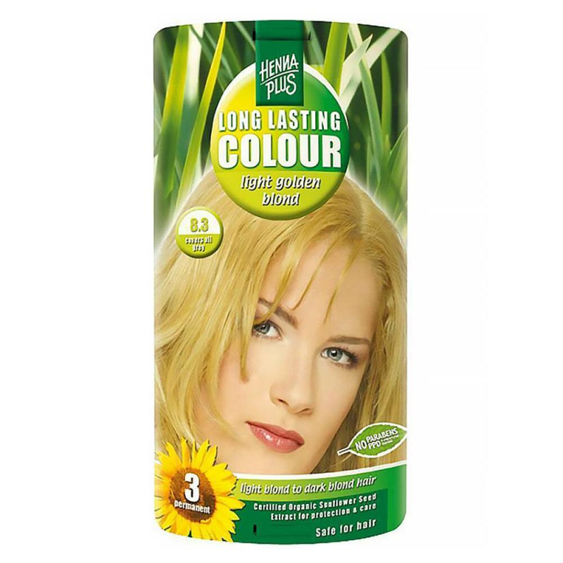 Hennaplus Dlouhotrvající barva SVĚTLE ZLATÁ BLOND 8.3