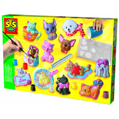 SES Odlévání a malování sada kočky a psi