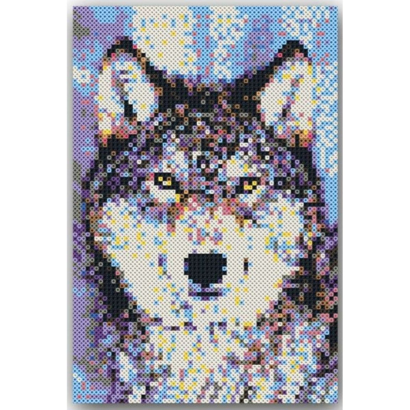 Kreativní sada zažehlovacích korálků BEEDZ Art – vlk 7000 ks