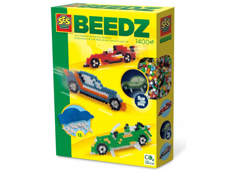 Ses Creative Beedz zažehlovací korálky auta 1400 ks svítící ve tmě