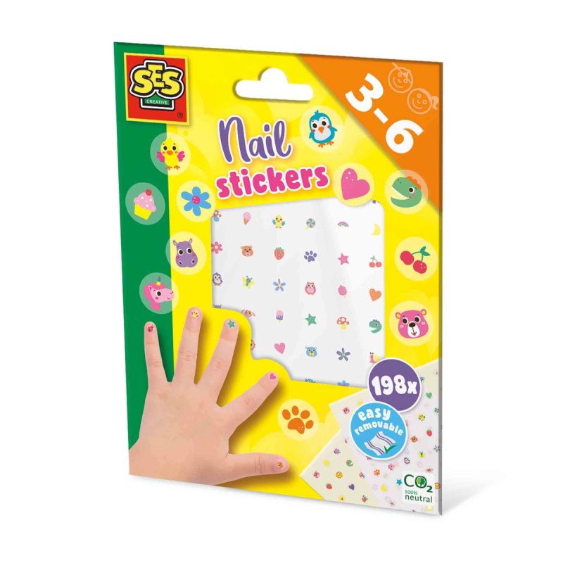 SES CREATIVE Nálepky na nehty 198ks kreativní set zdobení nehtů 14044