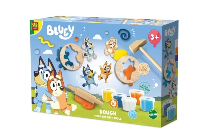 SES Creative Bluey mega sada plastelíny 5×90 g s doplňky