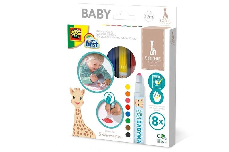 SES Creative my first fixy Žirafa Sophie – sada 8 barev