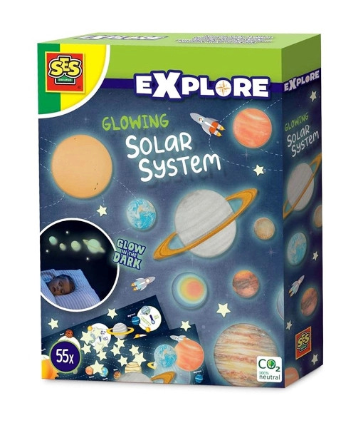 SES svítící soustava sluneční soustavy na zeď a strop