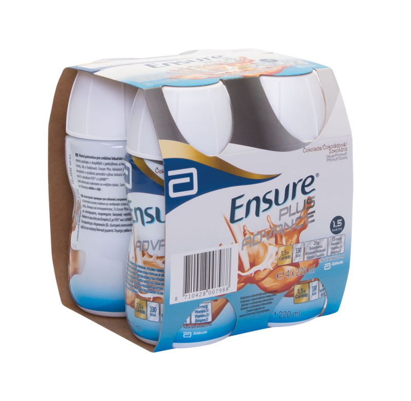 ENSURE PLUS Advance čokoládová příchuť 4 x 220 ml