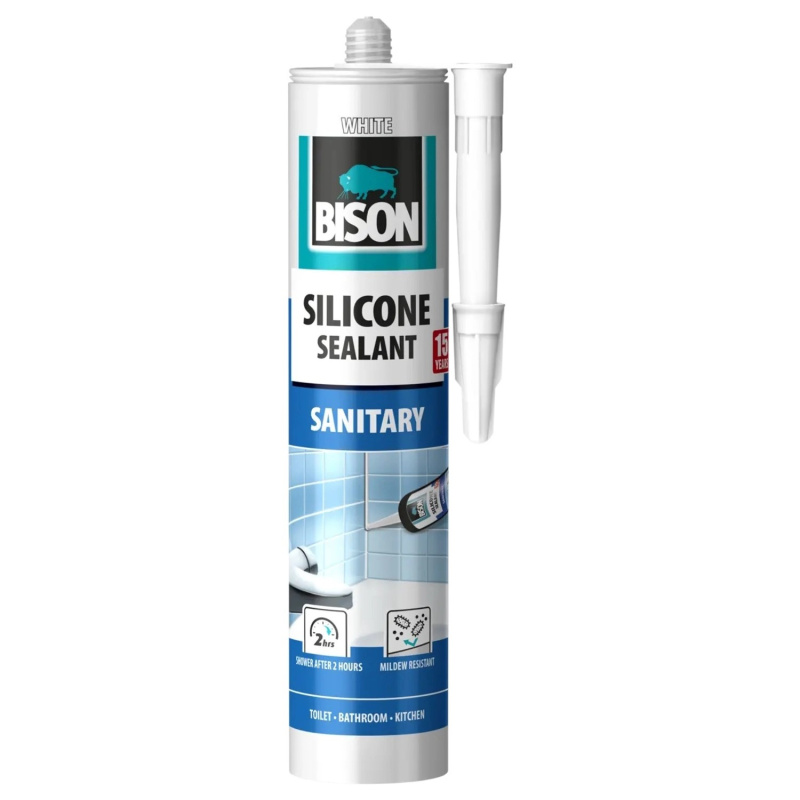 BISON Sanitární silikon bílý, 280 ml