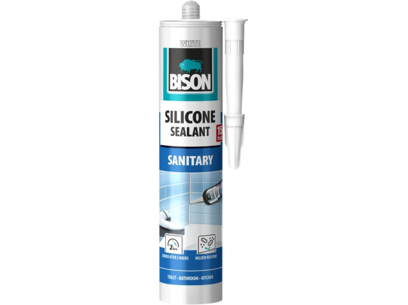 BISON Sanitární silikon bílý, 280 ml