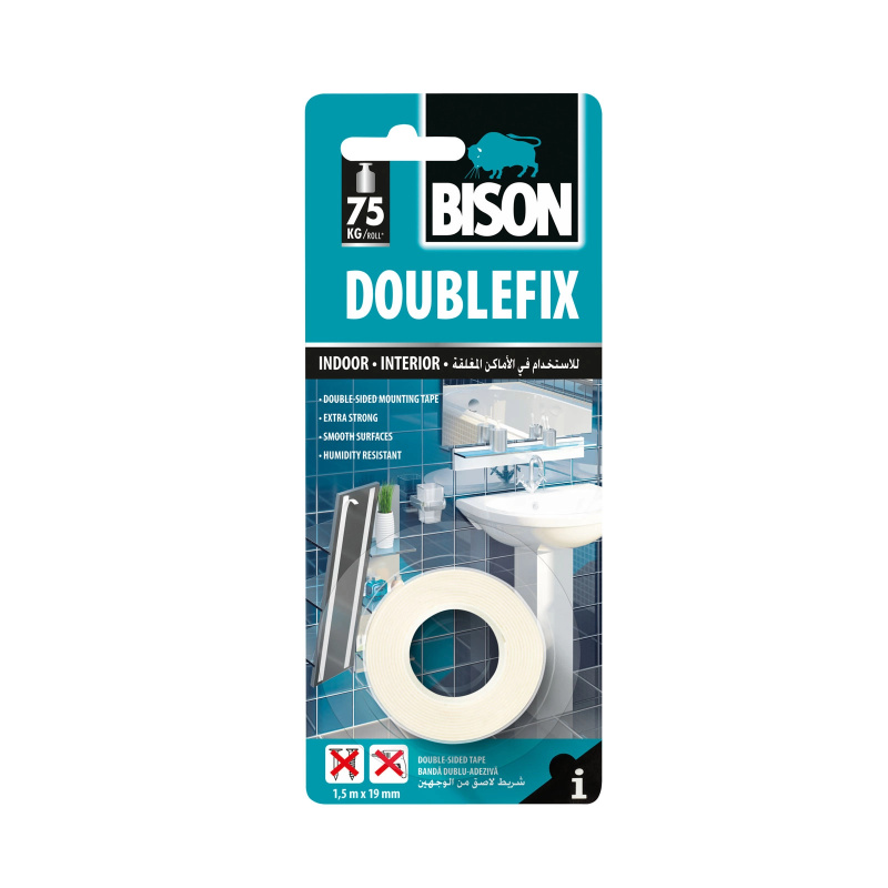 Oboustranná lepicí páska Bison Double fix 19 mm x 1,5 m Bison