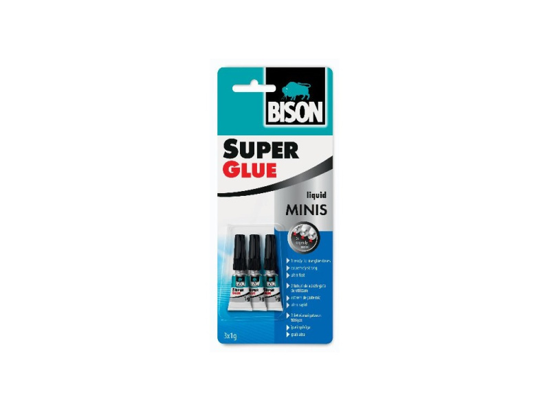 Vteřinové lepidlo Bison Super Glue Minis 3 x 1 g Bison