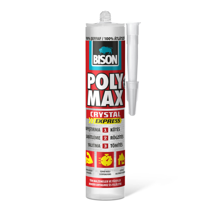 Bison Poly Max Crystal Express průhledné lepidlo a tmel 300 g