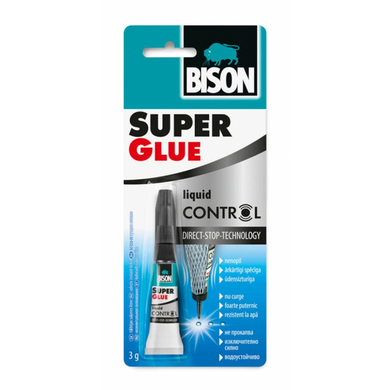 Vteřinové lepidlo Bison Super Glue Control 3 g Bison