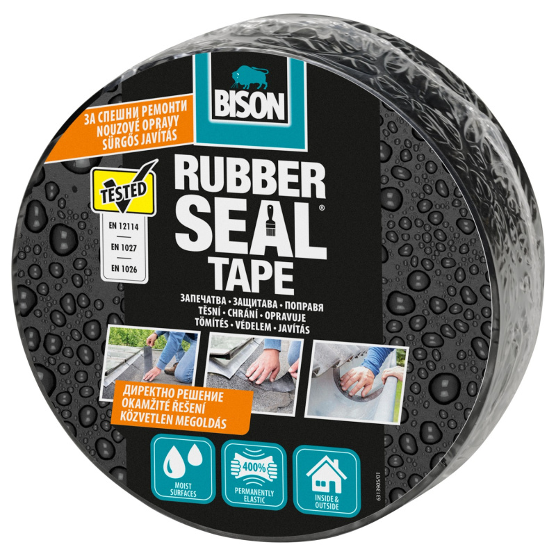 BISON Samolepicí těsnící páska Rubber Seal 7,5 cm x 5 m