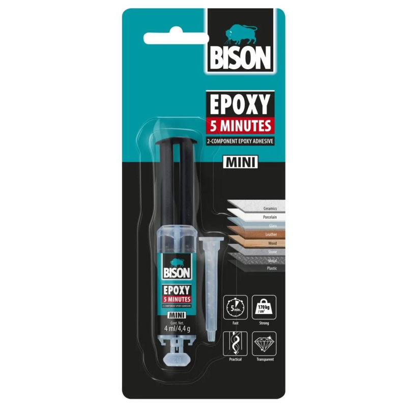 BISON Epoxidové lepidlo EPOXY 5 MIN, 4 ml