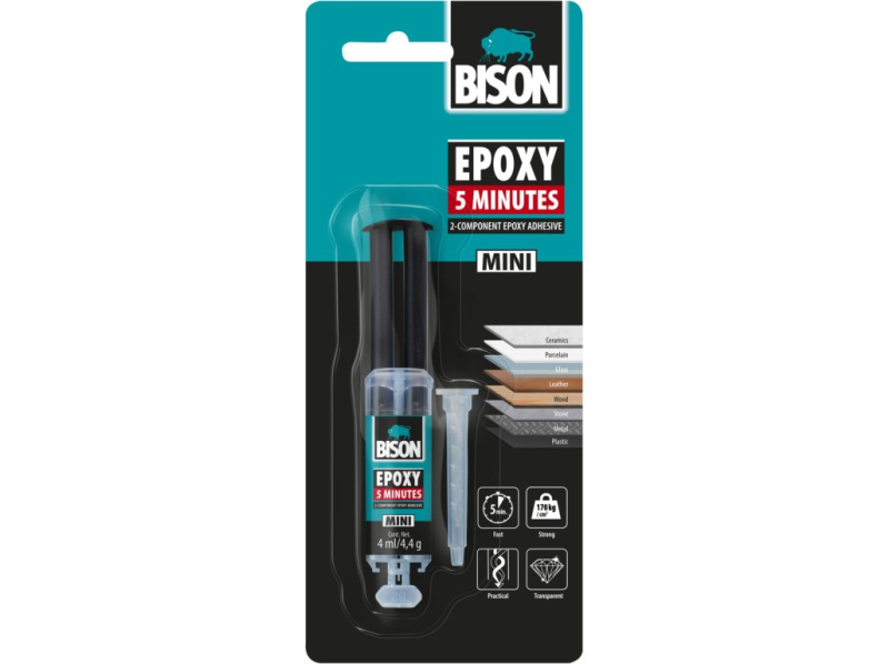 BISON Epoxidové lepidlo EPOXY 5 MIN, 4 ml