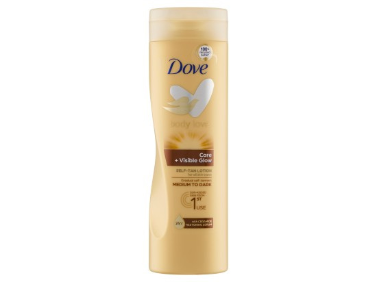 Dove Body Love samoopalovací mléko na tělo odstín Medium To Dark 250 ml