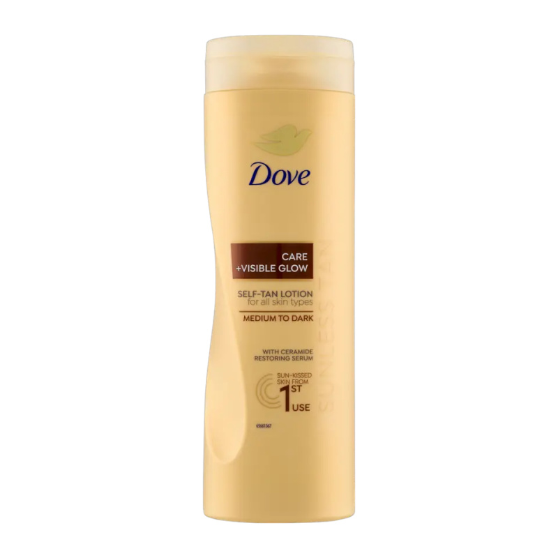 Dove Care&Glow Sunless Tan samoopalovací mléko odstín Dark 400 ml