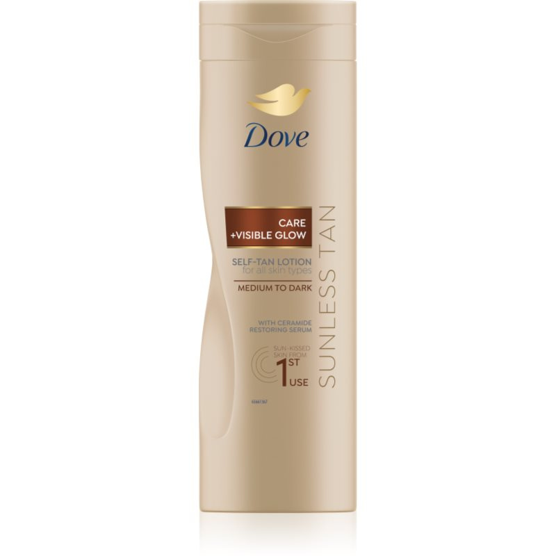 Dove Care&Glow Sunless Tan samoopalovací mléko odstín Dark 400 ml