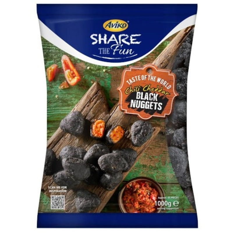 Aviko Cheddarové černé pikantní uhlíky