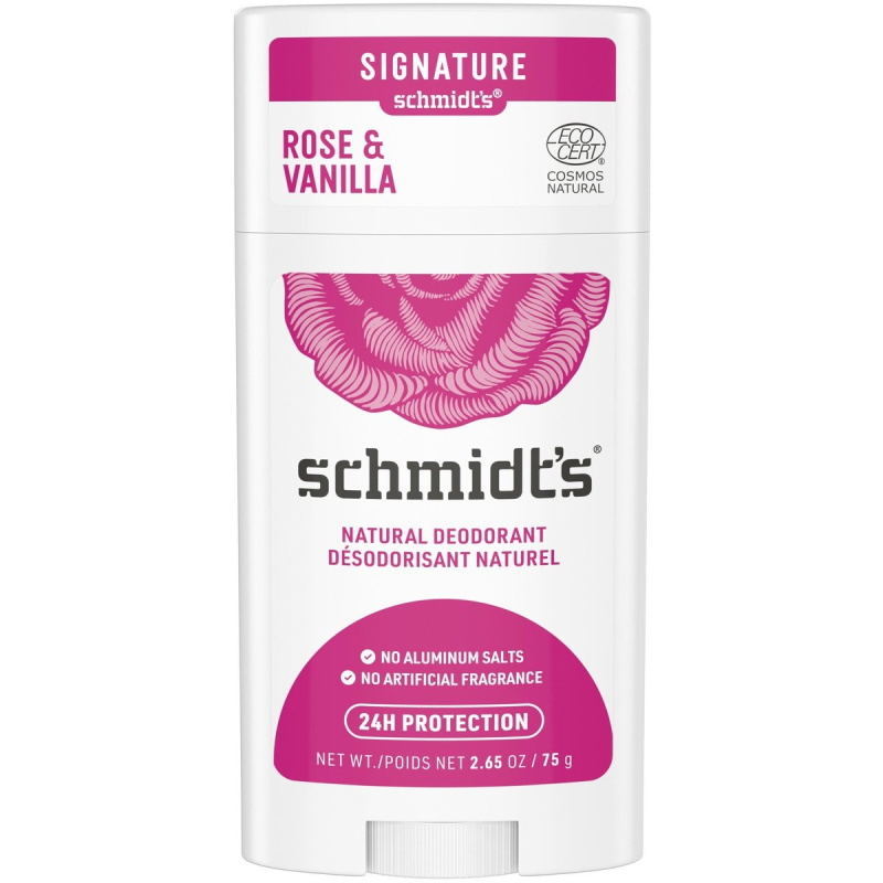 Schmidt's Signature růže a vanilka tuhý deodorant