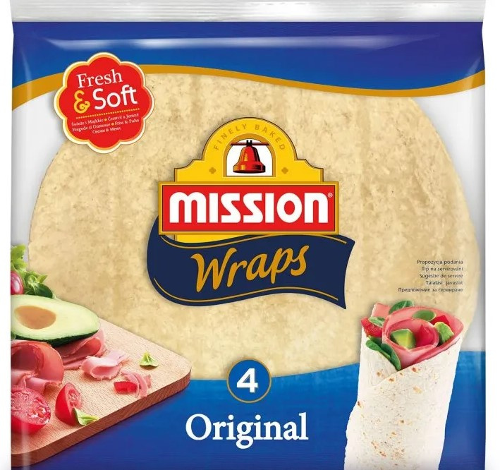 Mission Wraps Tortilly original 245g, 4ks