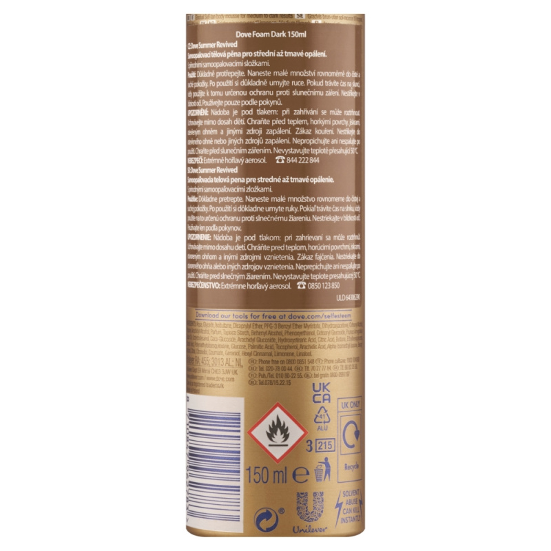 Dove Summer Revived samoopalovací pěna odstín Medium to Dark 150 ml
