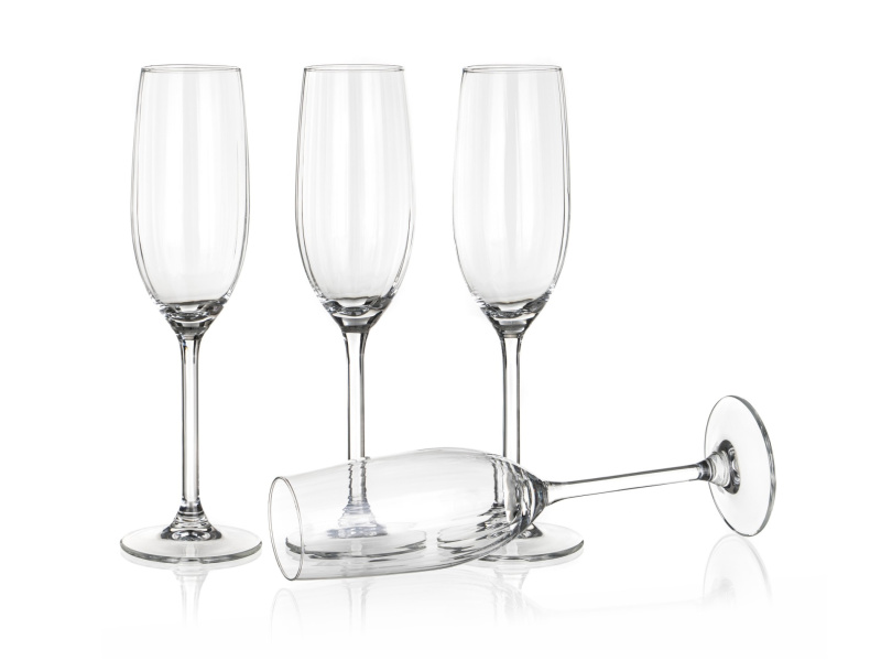 Skleničky na sekt Plissé - 210 ml, 4 ks