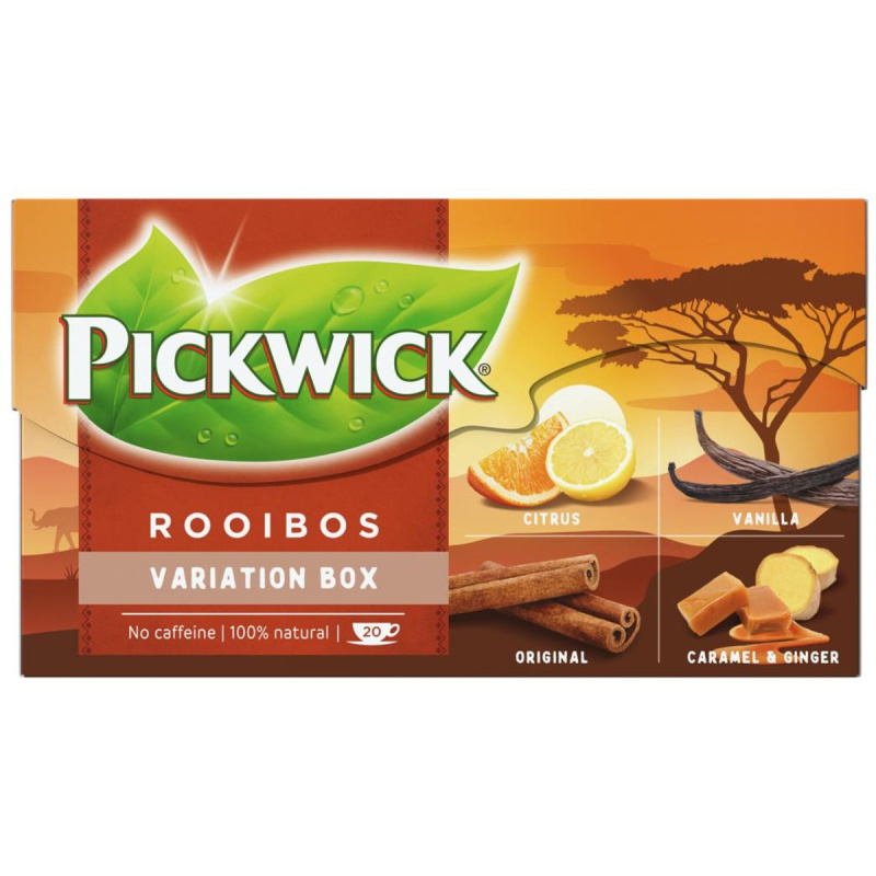 Bylinný čaj Pickwick - Rooibos variace 4 druhů, 20x 1,5g