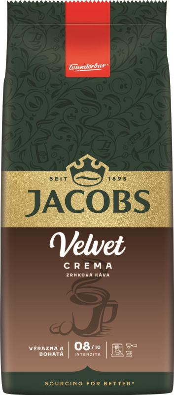 Zrnková káva Jacobs - Velvet Crema, 1 kg