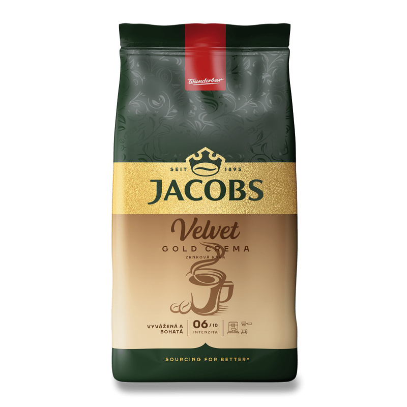 Zrnková káva Jacobs - Velvet Gold Crema, 1 kg