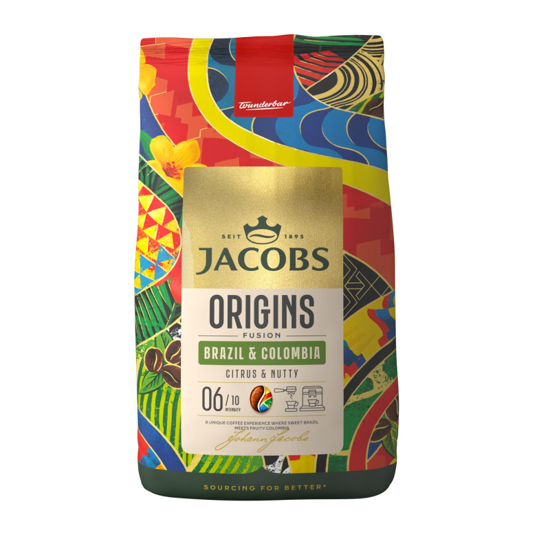 Jacobs Zrnková káva Origins - Brazil & Colombia, 1 kg