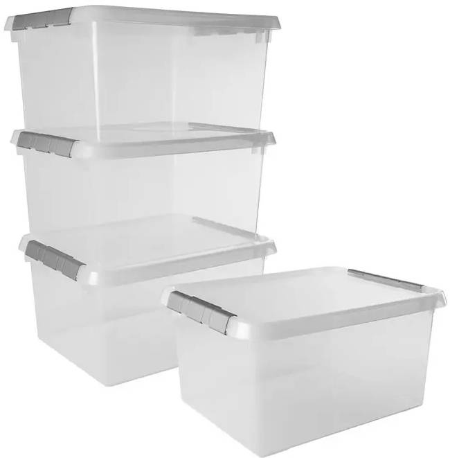 Sada úložných boxů Sunware Comfortline / 4 ks / objem 36 l / transparentní Varianta: ivi1