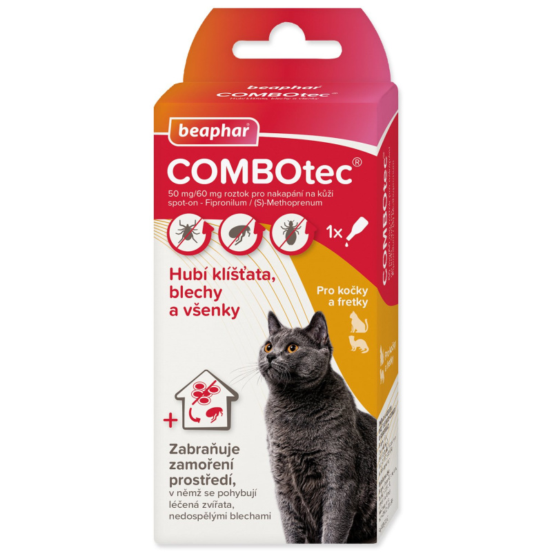 BEAPHAR Combotec 50/60 mg Spot-on pro kočky a fretky 0,5 ml 1 pipeta