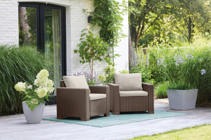 Zahradní křeslo KETER California Chair - 83 x 68 x 72 cm - 2ks - cappuccino / písková